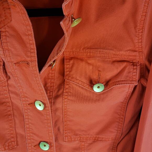 CAbi Jacket Women XS Taylor Utility Ruffle Back Long Sleeve Pockets Style #727 - Picture 5 of 9